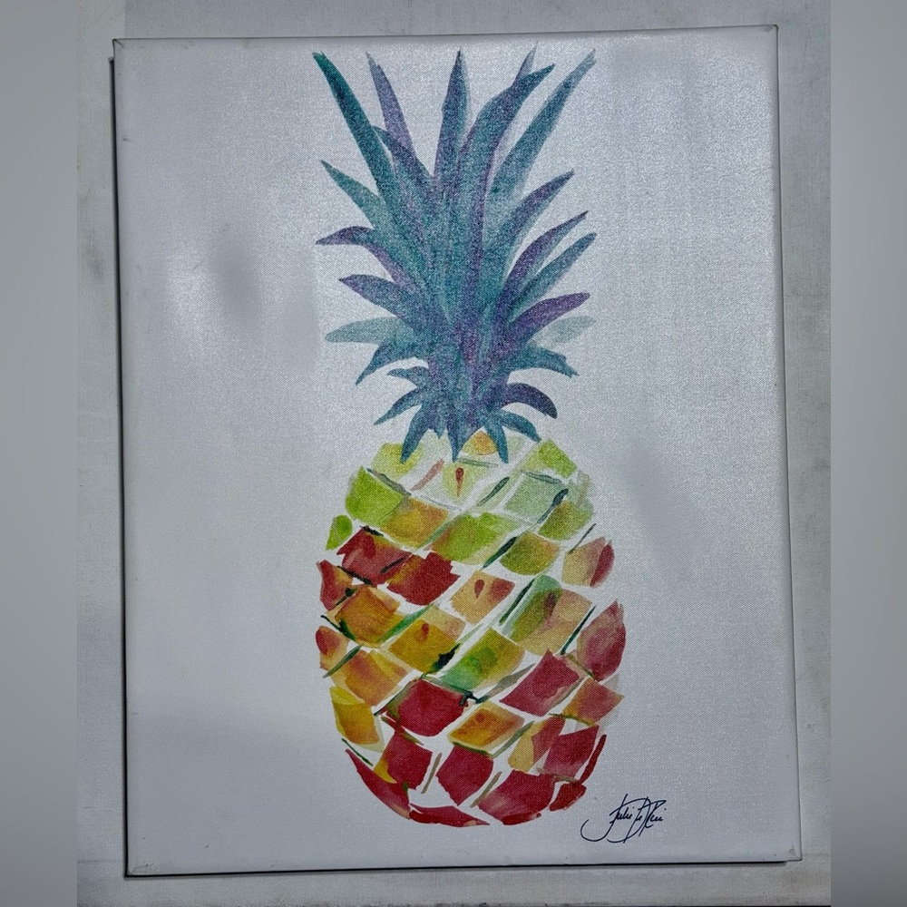Kirklands Pineapple Art with Multicolor Design. 15.75X 19.69